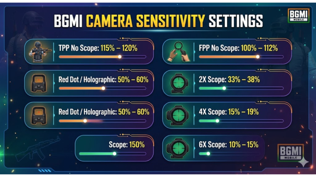 BGMI Best Camera Sensitivity Settings