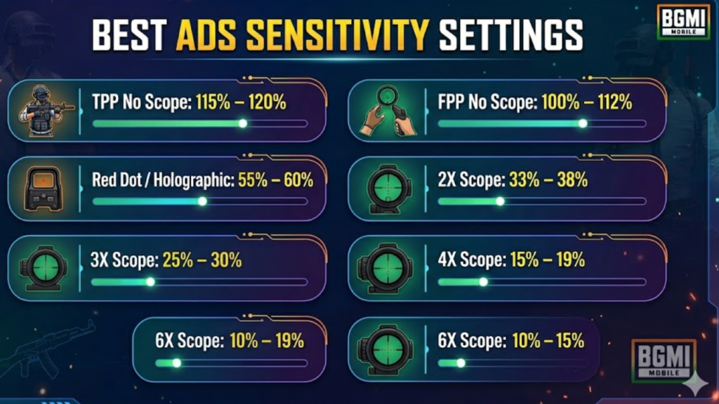 BGMI Best ADS Sensitivity Settings