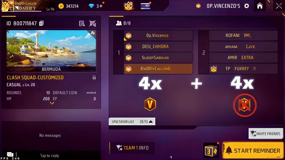 Daddy Calling Free Fire UID